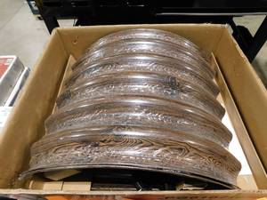 lot 128 image: (3) VEIKOUS 8 ft. x 2 ft. x 1.4 ft. Wood Grain Galvanized Steel Oval Raised Garden Bed 9-in-1 Planter Box Outdoor, Carbonized