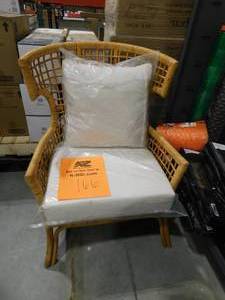 lot 166 image: bali & pari Regina Light Honey Rattan Armchair