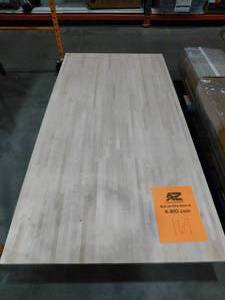 lot 169 image: HARDWOOD REFLECTIONS 6 ft. L x 39 in. D Unfinished Maple Solid Wood Butcher Block Island Countertop With Square Edge