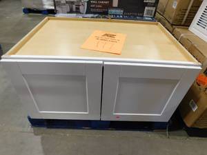 lot 177 image: White 36 x 24 x 18 Deep Bridge Cabinet
