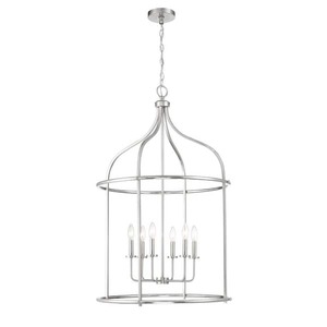 lot 16 image: Savoy House Brookstone 6-Light Bisque White Pendant Light