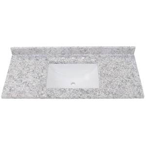 lot 23 image: Home Decorators Collection 49 in. W x 22 in. D Cultured Marble White Rectangular Single Sink Vanity Top in Everest
