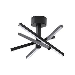 lot 18 image: 12.01 in. Modern Black Integrated LED Flush Mount Ceiling Lamp for Kitchen and Bedroom