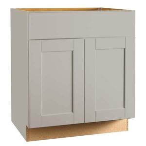 lot 90 image: Hampton Bay Shaker 30 in. W x 24 in. D x 34.5 in. H Assembled Sink Base Kitchen Cabinet in Dove Gray