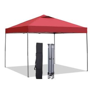 lot 122 image: 10 ft. x 10 ft. Red Patio Canopy Tent Pop Up Gazebo