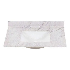 lot 131 image: Home Decorators Collection 37 in. W x 22 in. D Engineered Stone Composite White Rectangular Single Sink Vanity Top in Lunar