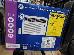 lot 13 image: GE 6,000 BTU 115-Volt Window Air Conditioner for 250 sq. ft. Rooms in White with Remote