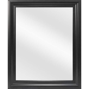 lot 130 image: Glacier Bay 24 in. W x 29 in. H Rectangular PS Framed Wall Bathroom Vanity Mirror in Black (Screws Not Included)