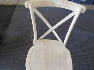 lot 17 image: New X Cross Back Wood Chair...