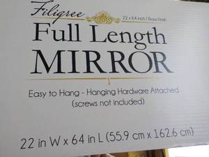 lot 51 image: Filigree 22 x 64 Brass Finish Ful...