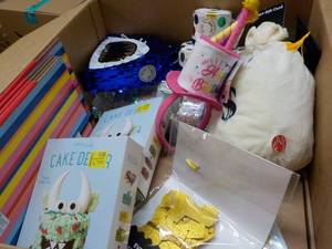 lot 79 image: Large Box of New Party Supplies...