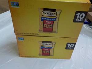 lot 86 image: 2 boxes Snyders 20 bags Mini Pretze...
