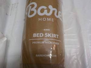 lot 194 image: Bare Home King Size Brown Bedskirt...