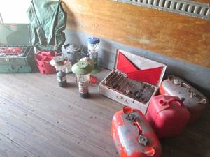 lot 02 image: Camping Lot Extravaganza  Camp Stoves, Lanterns, Fuel Tanks & More