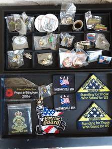 lot 28 image: Motorcycle Pins, Patches & Badges