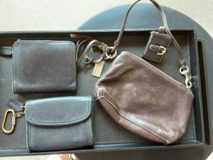 lot 31 image: 4-Coach Items 2-Wallets, 1-Wristlet, Key Fob