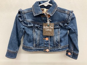 lot 4 image: Matilda Jane size 6-12 month denim jacket with red checkered detail