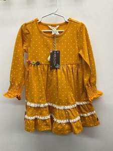 lot 48 image: Matilda Jane Size 4 marigold polka dot dress