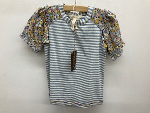 lot 69 image: Matilda Jane Size 6 Heart to Heart Botanical Blue Floral and Striped Tee