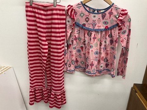 lot 112 image: Matilda Jane Size 10 two piece holiday pajamas with big ruffle bottoms