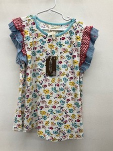 lot 113 image: Matilda Jane Size 10 Enchanted Garden Carlie floral and red gingham top