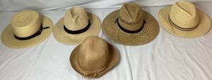 lot 67 image: Straw Hat Bundle- Columbia - Size Large, San Francisco Hat - Size Medium, JHats - One size fits most, Vintage Straw Hat - 7 14, Trixie - No size