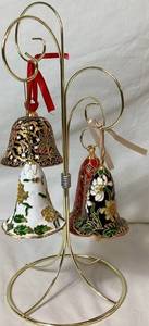 lot 86 image: Vintage Cloisonne Enamel Bell Ornaments and Display