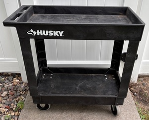 lot 146 image: Husky 2 Tier Plastic Wheeled Service Cart