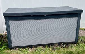 lot 138 image: Keter Deck Box with Hydraulic Piston for Easy Opening