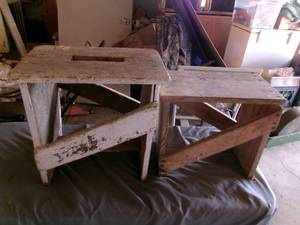 lot 32 image: Vintage Wooden Milking Stools