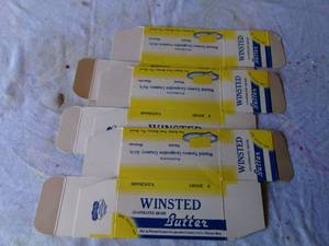 lot 67 image: 3 Vintage Winsted Coop Creamery Butter Boxes