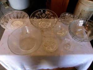 lot 82 image: Glassware Cut Glass & Smooth Glass Bowls