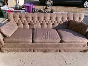 lot 2 image: Vintage Brown Sofa