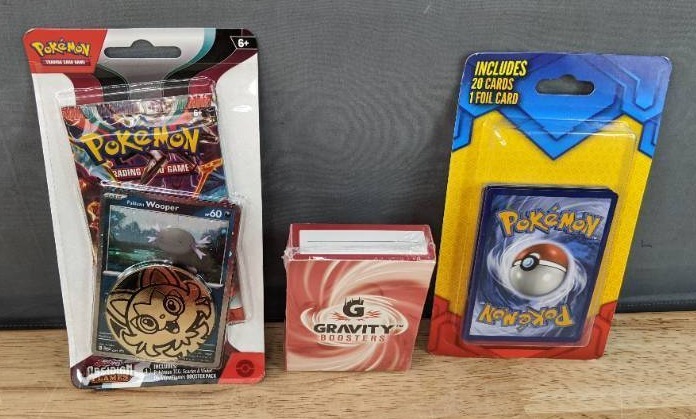 lot 18E image: 3 Brand New Pokemon Card Packs - Obsidian Flames Trading Card Game, Gravity Booster, 20  1 Pack