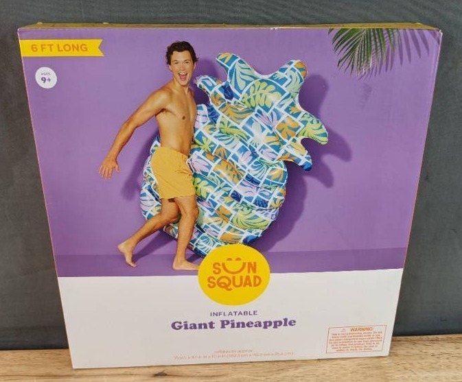 lot 68G image: Brand New Sun Squad 6 ft. Long Inflatable Giant Pineapple