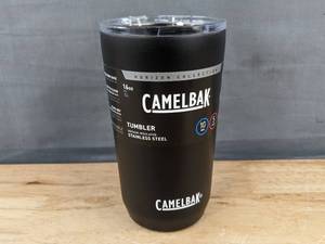 lot 70 image: Brand New CamelBak Horizon 16oz Black Insulated Stainless Steel Tumbler with Tri-Mode Lid