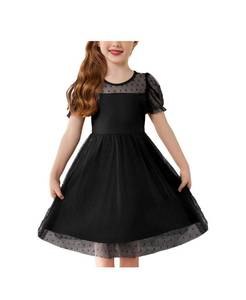 lot 81 image: Brand New Arshiner Girls Puff Sleeve Tutu Dress Size 5 in Black