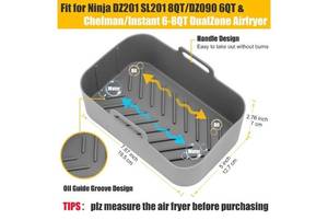 lot 88 image: Brand New Set of 2 Silicone Air Fryer Liners for Ninja 8QT and Chefman 6-8QT