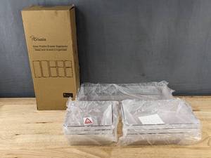 lot 92 image: Brand New Criusia 8-Piece Set of Clear Plastic Drawer Organizers