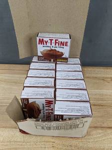 lot 98 image: 12 Pack Brand New My-T-Fine Chocolate Pudding & Pie Filling Boxes