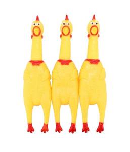 lot 50J image: 3 Brand New Legend Sandy Squeaking Chicken Dog Toys
