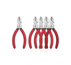 lot 630 image: 5 Brand New Diagonal Wire Cutters with Red Anti-Slip Grip