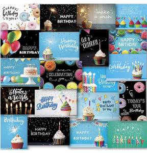 lot 82 image: 160 Brand New Birthday Cards with Envelopes - 20 Designs, 4x6 Inches