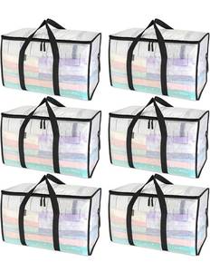 lot 106 image: 6 Brand New Baleine Extra Large Moving Bags, Clear, $35.00 Retail