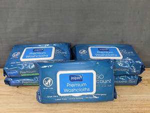 lot 11F image: 5 Brand New Inspire Premium 8 x 12 Washcloths - 50 Count Each
