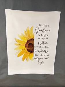 lot 124 image: Brand New 12 x 16 Sunflower Canvas Print with Inspirational Quote