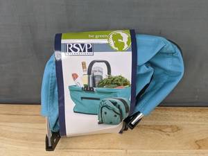 lot 158 image: Brand New RSVP International Collapsible Market Basket - Turquoise Blue