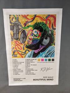 lot 167 image: Brand New Rod Wave Beautiful Mind Canvas Poster - 12 x 18