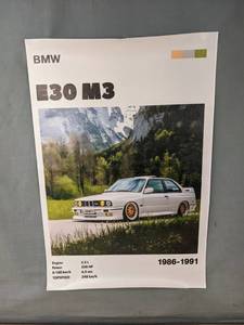 lot 171 image: Brand New BMW E30 M3 12 x 18 Canvas Wall Art Poster