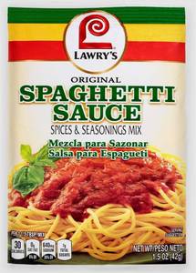 lot 179 image: 12 Brand New Lawrys Original Spaghetti Sauce Mix Packets